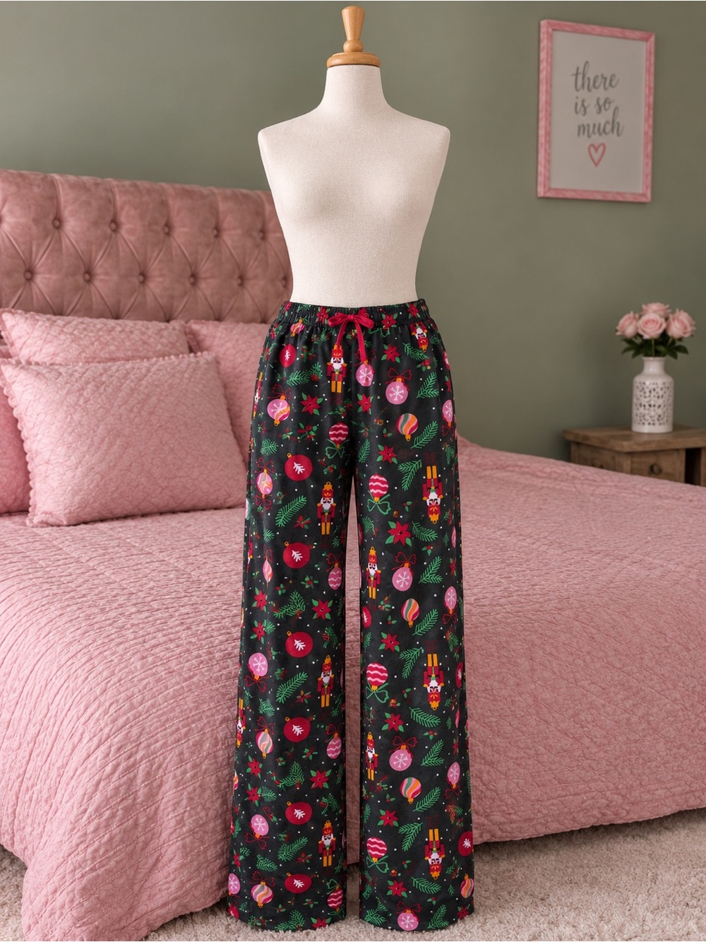 & Other Stories Black Christmas Nutcracker Wide-Leg Pajama Pants